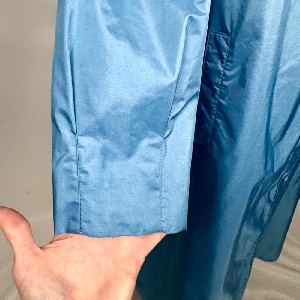 Vintage British Mist Women's Trench Coat Light Blue Lightweight Pockets Size 16 - Picture 6 of 12